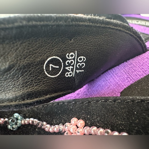 Vintage 90s Y2K Lower East Side beaded thong Flip Flop Chunky Platform Sandals - Picture 9 of 9